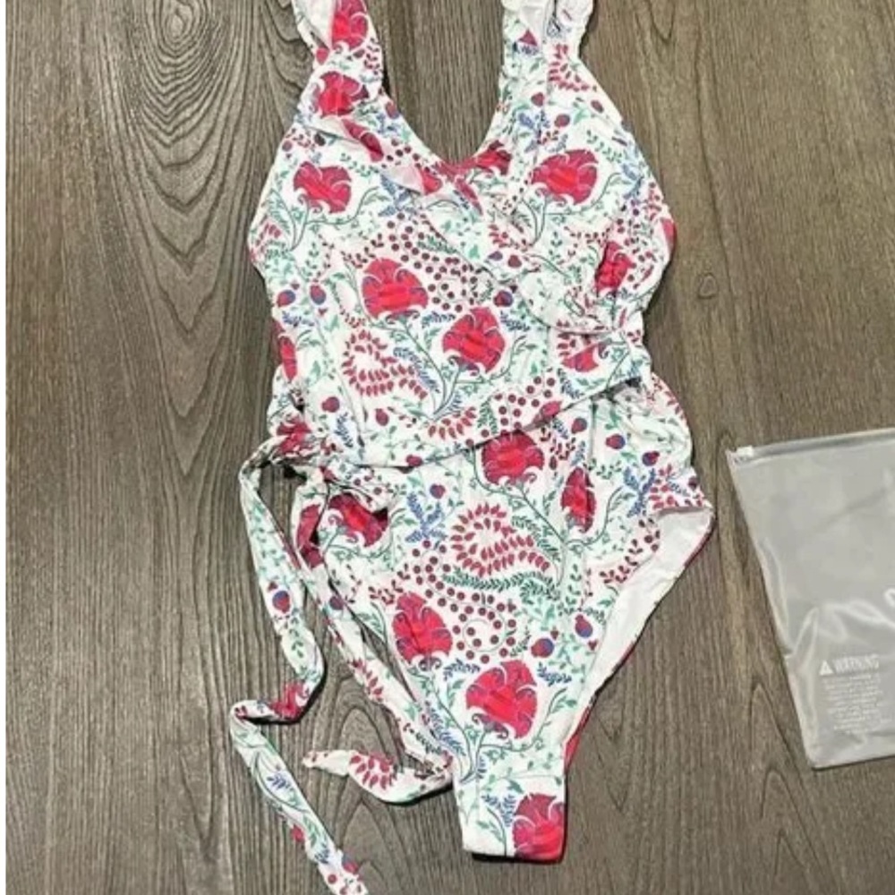 Toluca Floral One Piece Swimsuit - Red and Green